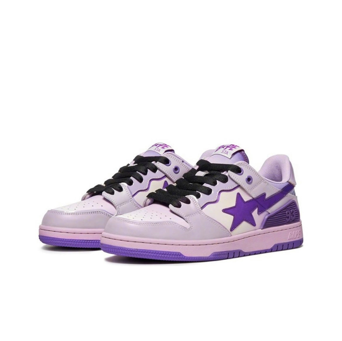 BAPE SK8 Sta Sneakers in White and Purple
