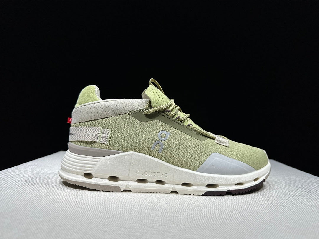 On Cloudnova 2 Sneakers in Green and White