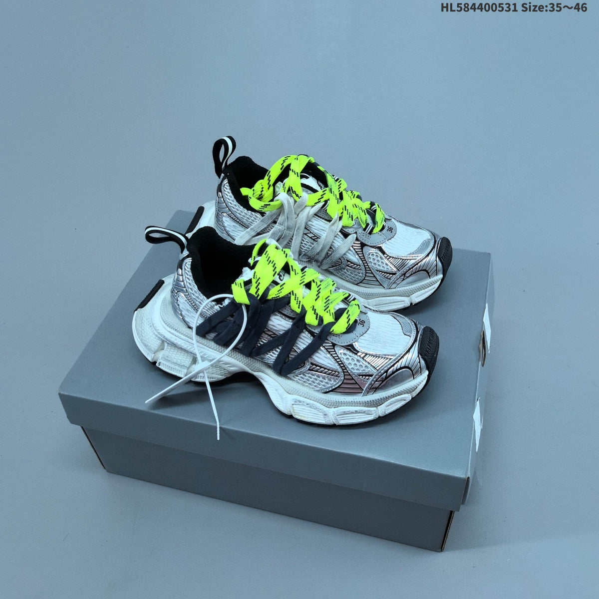 Balenciaga 3XL Low-Top Sneakers in Silver and Grey
