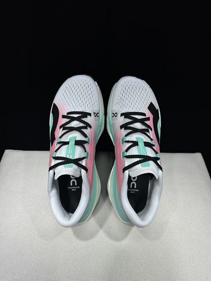 On Cloudboom Max Running Shoes, White Mint Pink