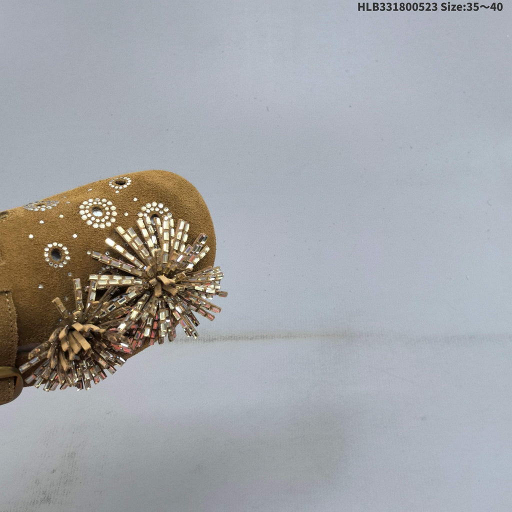 GG-CC Firework Embellished Brown Mule Clogs