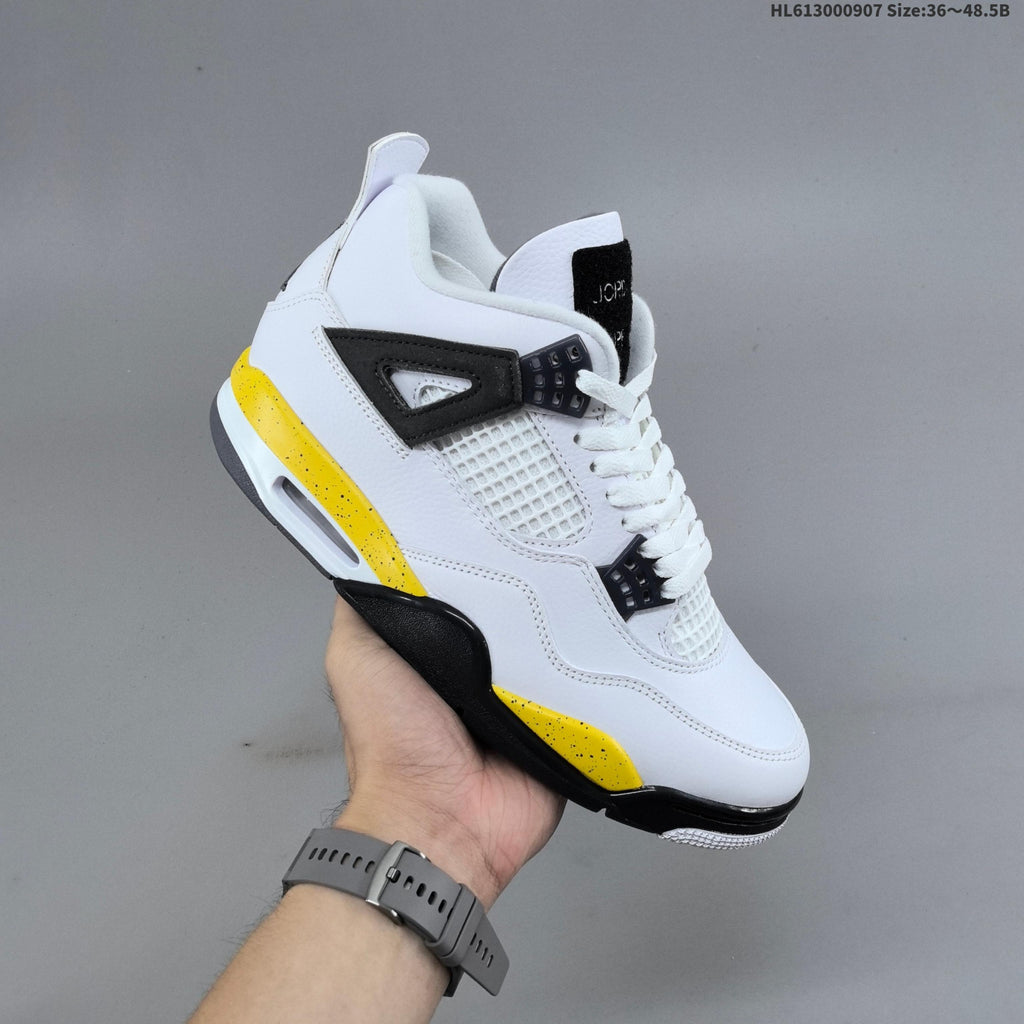 Jordan Air Jordan 4 Retro White Yellow Black Sneakers