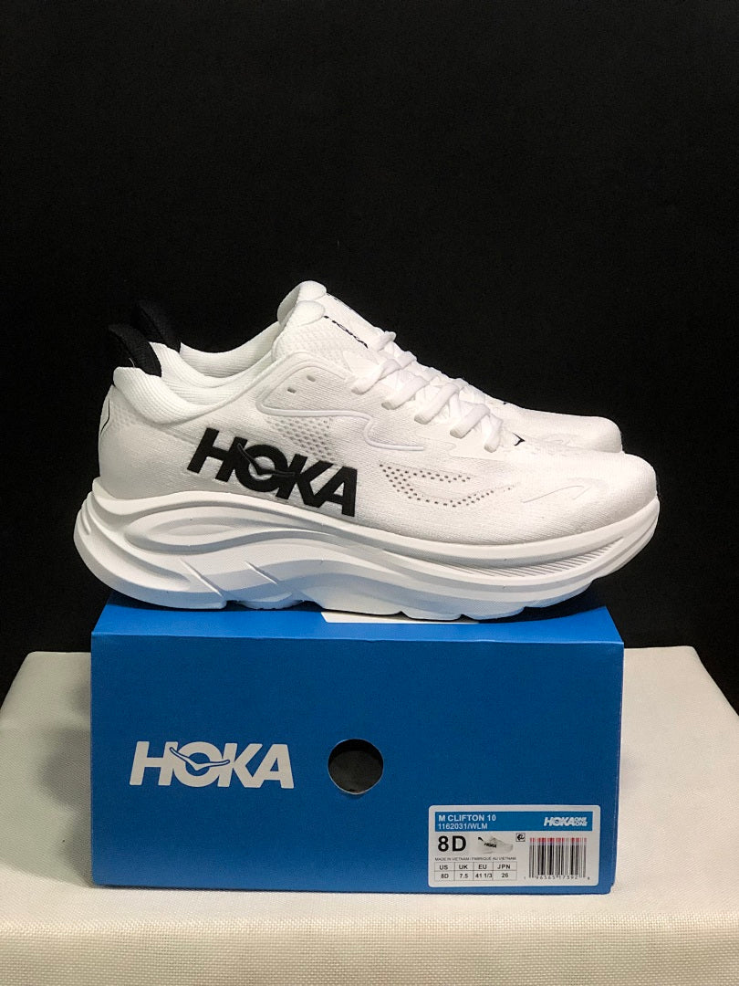 HOKA Clifton 10 White Running Shoes