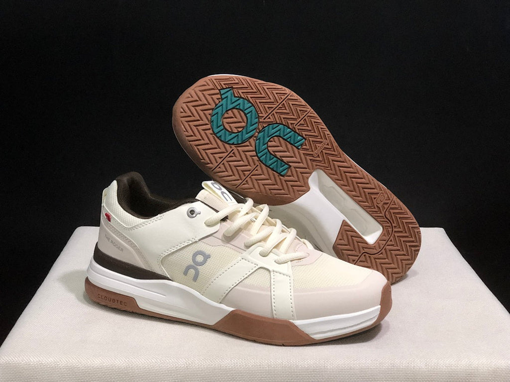 On THE ROGER Clubhouse Pro Tennis Shoes White Brown