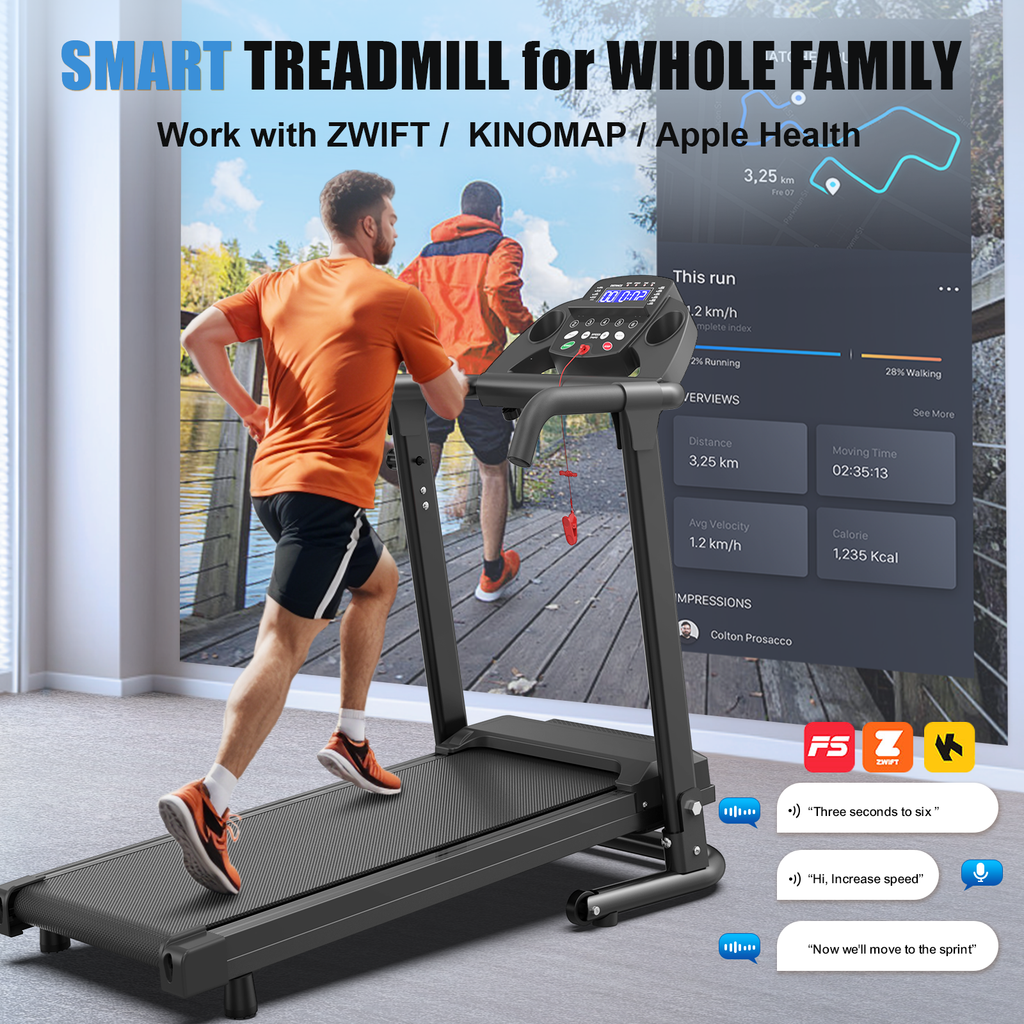 Black foldable treadmill W215P421553 - Lifestyle