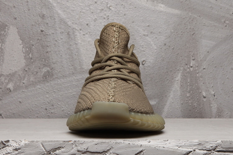 Yeezy 350 V2 Knit Sneakers in Taupe with Gum Sole