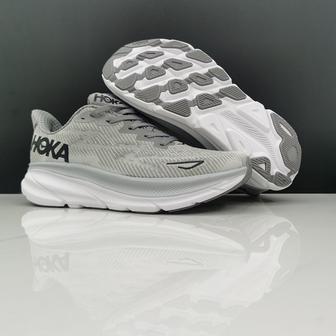 HOKA Clifton 9 Gray Running Shoes