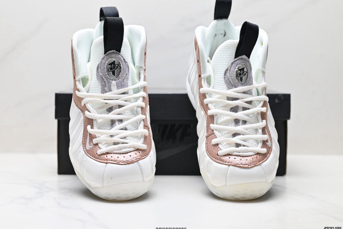 Nike Air Foamposite Penny Hardaway White and Rose High-Top Sneakers