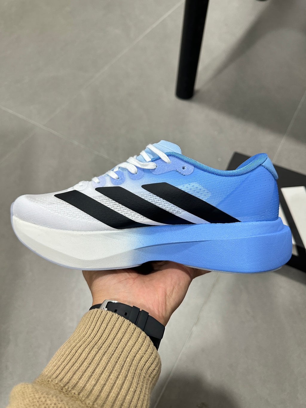adidas Adizero JH6205 White Blue Running Shoes