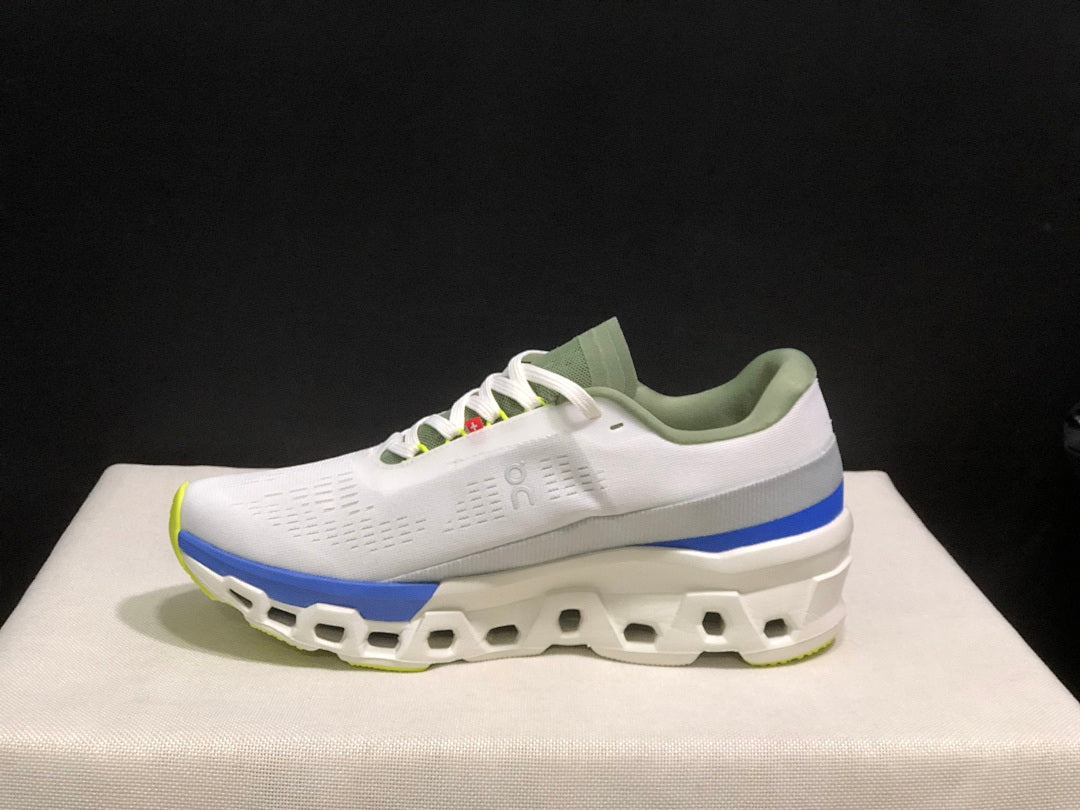 On Cloudmonster 2 Distance White and Blue Running Shoes
