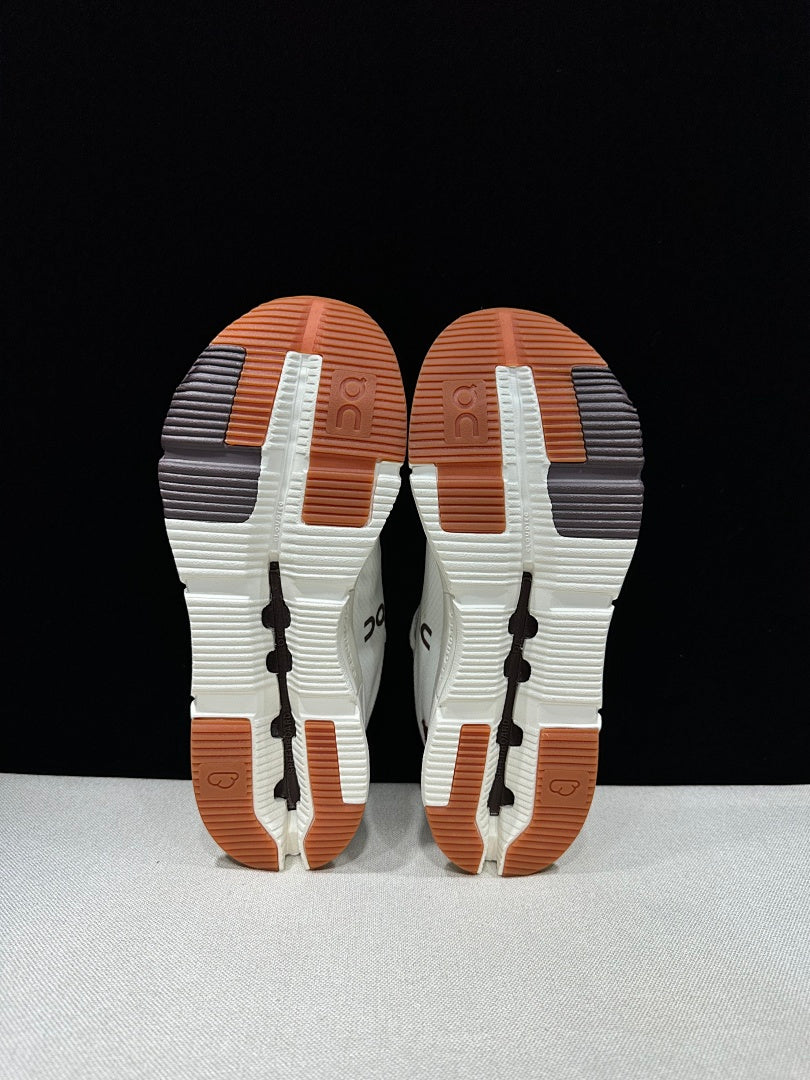 On Cloudnova 2 Sneakers, White and Burgundy