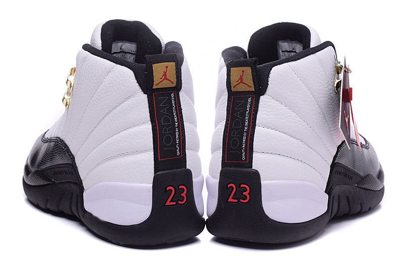 Jordan Air Jordan 12 Retro White and Black High-Top Sneakers