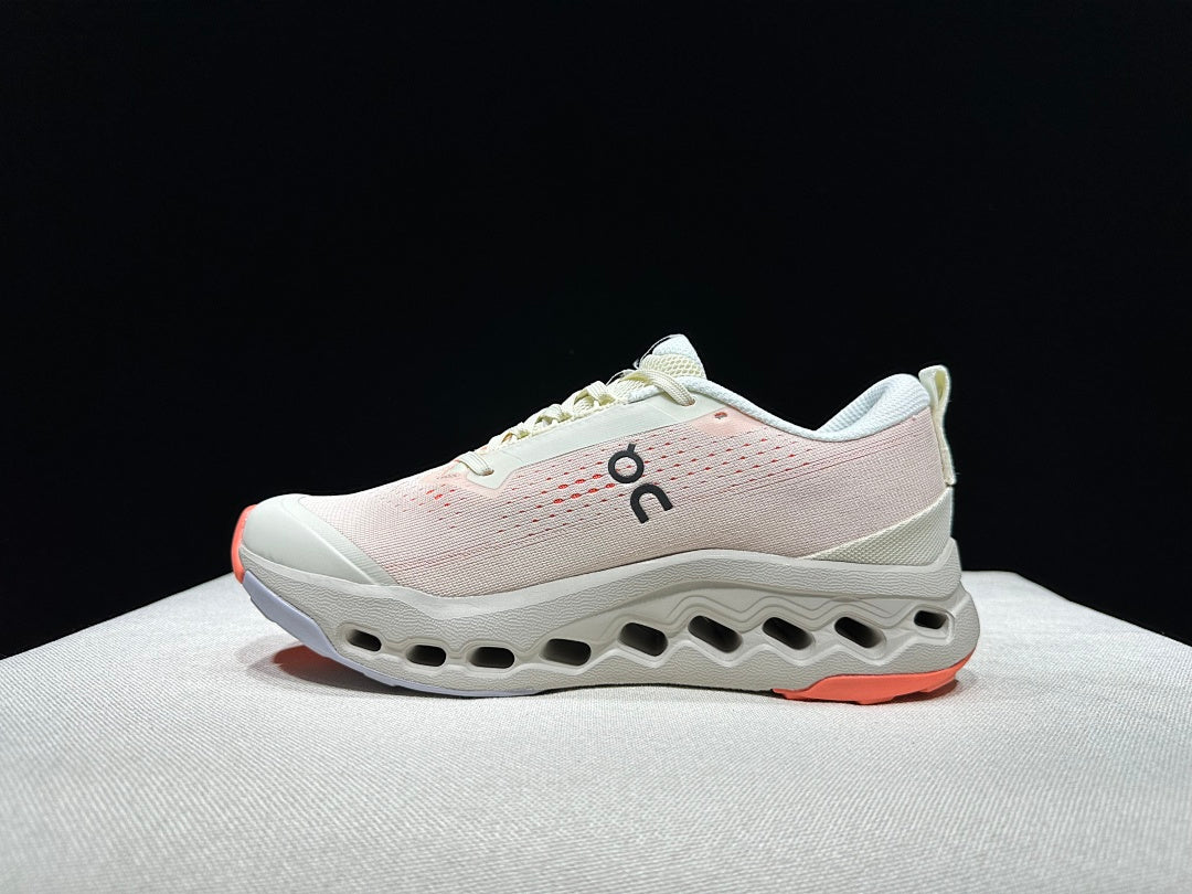 On Cloudsurfer Trail 2 Trail Running Shoes, Ivory and Coral