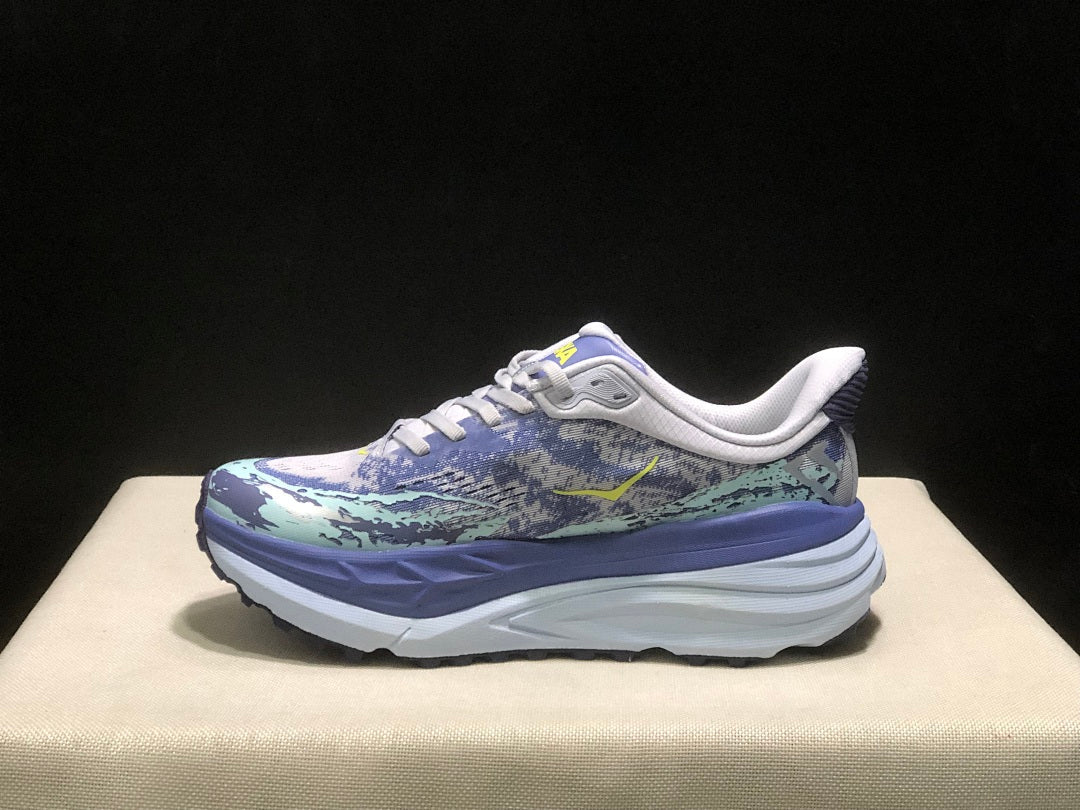HOKA Stinson 7 Running Shoes in Purple and Mint