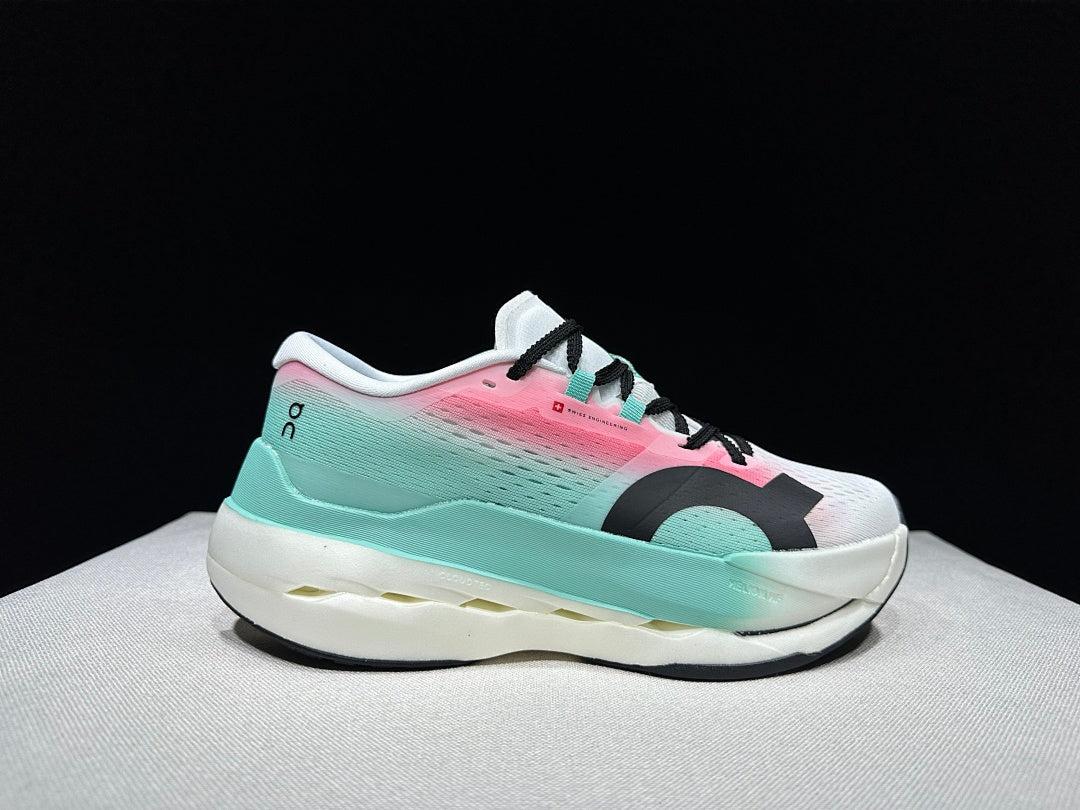 On Cloudboom Max Running Shoes, White Mint Pink