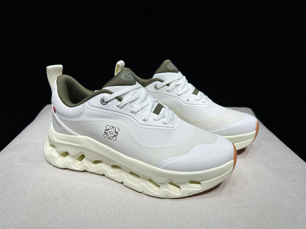 On x Loewe Cloudtilt 2.0 Sneakers, White and Light Green