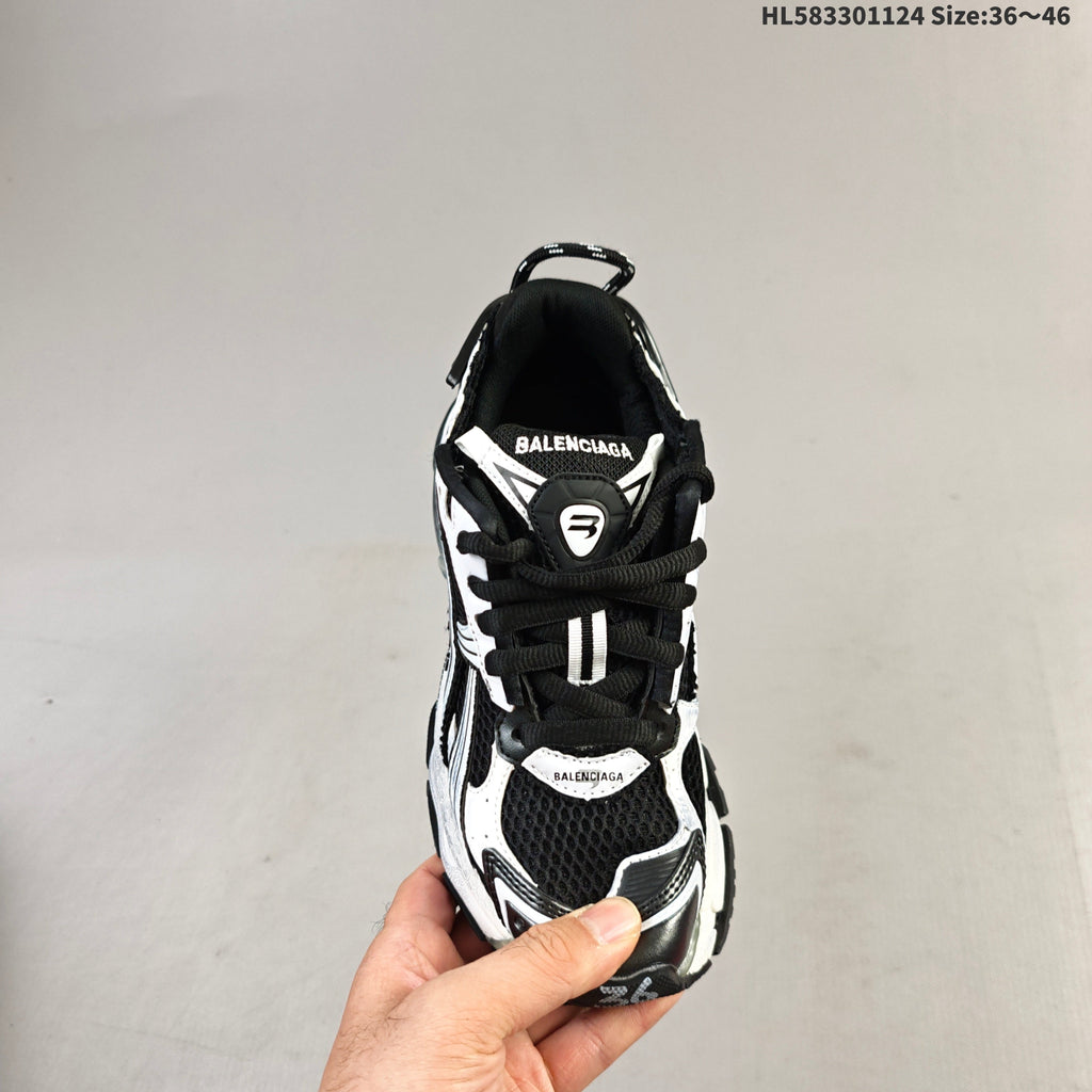 Balenciaga Runner Low-Top Sneakers in Black and White