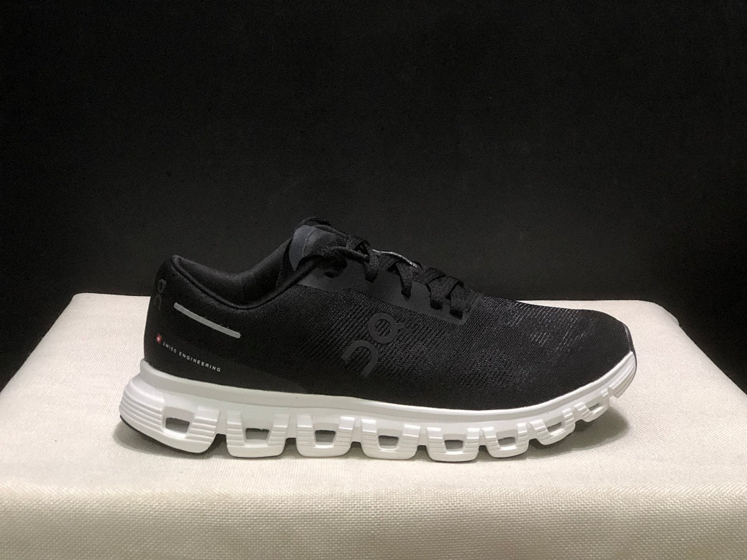On Cloud 6 Push Sneakers, Black and White