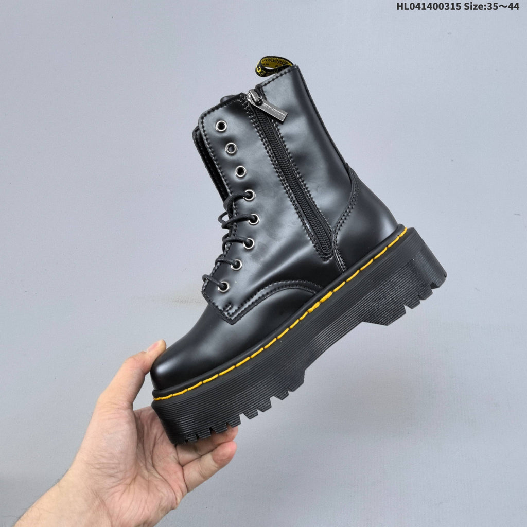 Dr. Martens Black Platform Lace-Up Ankle Boots
