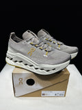 On Cloudsurfer Max Gray Beige Running Sneakers