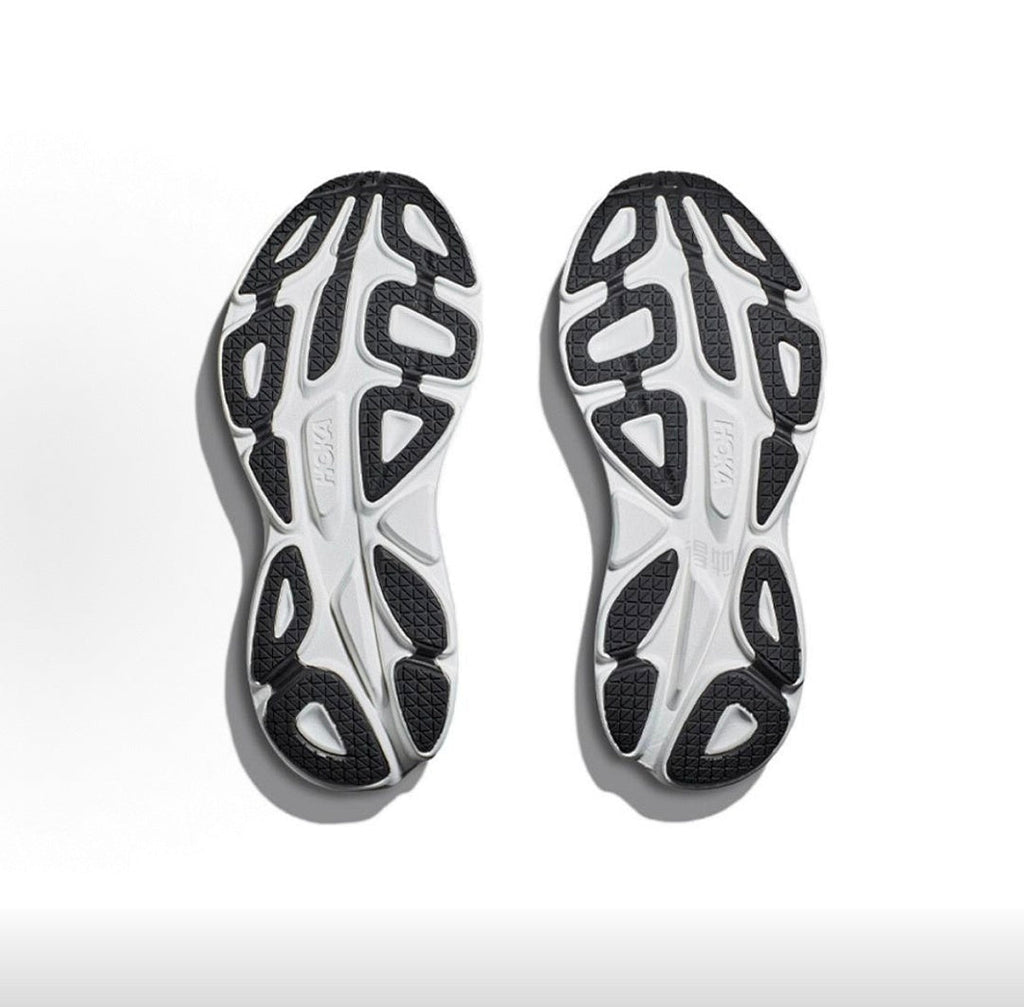 HOKA Bondi 8 White and Black Running Shoes