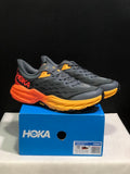 HOKA Speedgoat 5 Trail Running Shoes, Gray and Orange