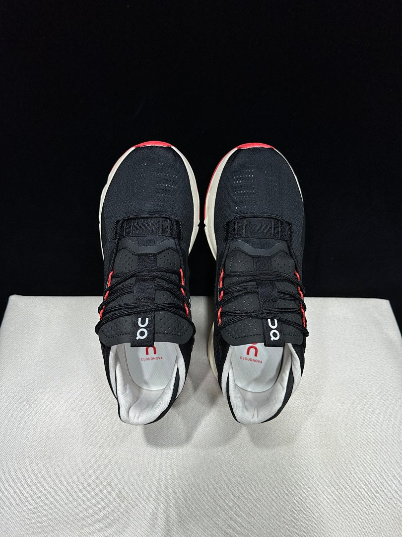 On Cloudnova 2 Sneakers Black and Red