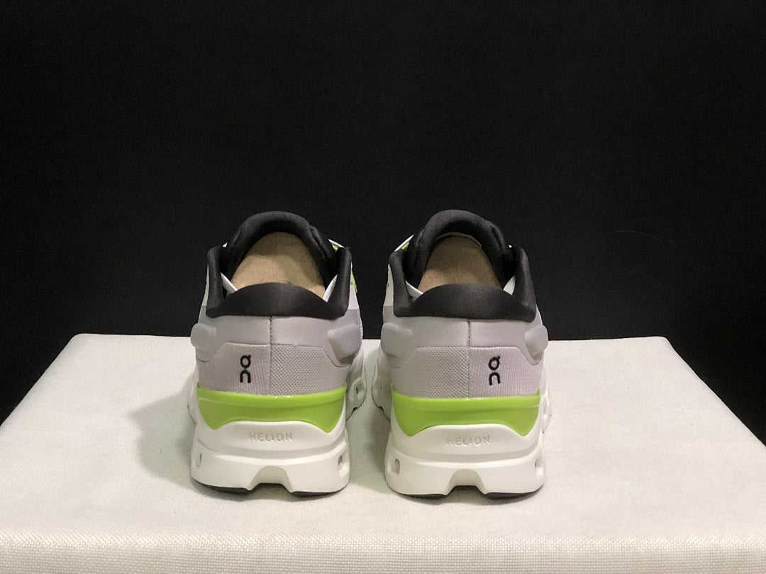 On Cloudstratus 3 Running Shoes, White Grey Green