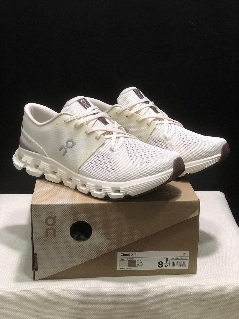 On Cloud X 4 Ivory Running Sneakers