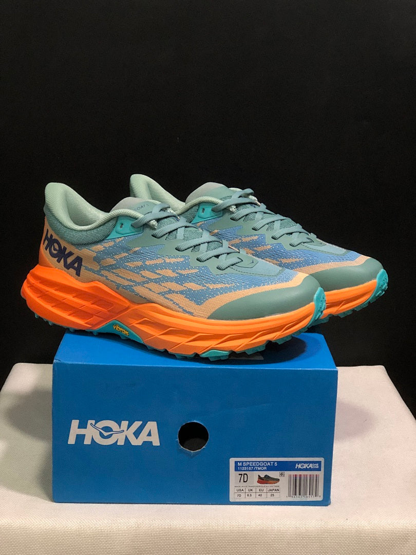 HOKA Speedgoat 5 Trail Running Shoes Blue Orange