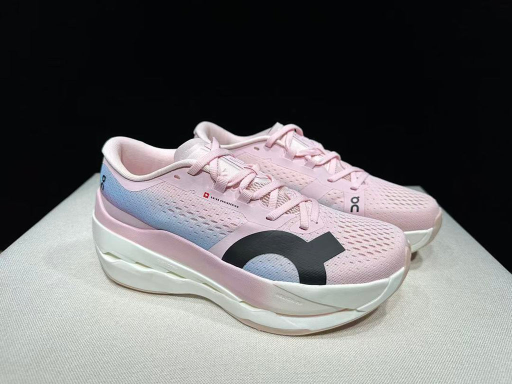 On Cloudboom Max Running Shoes in Pink and Blue