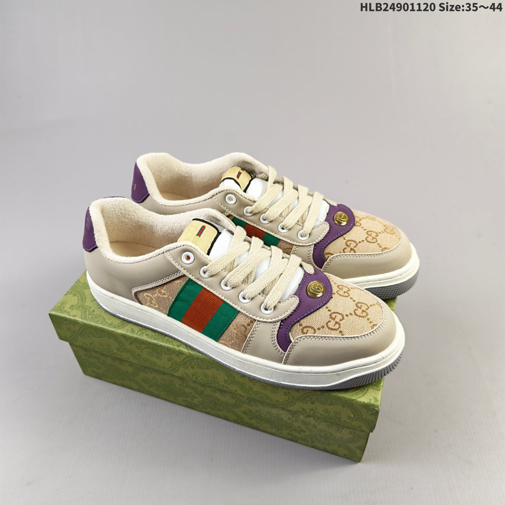 Gucci Distressed Screener Low-Top Sneakers