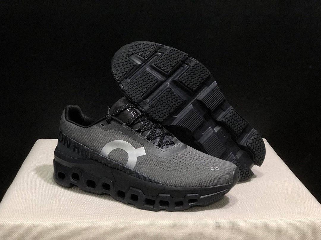 On Cloudmonster 2 Running Shoes in Gray and Black