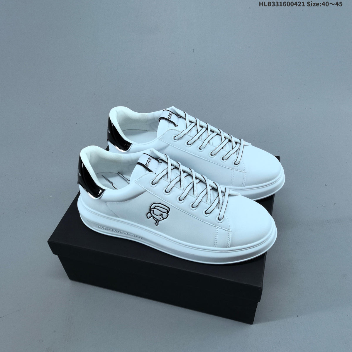 Karl Lagerfeld White Low-Top Sneakers with Logo Detail