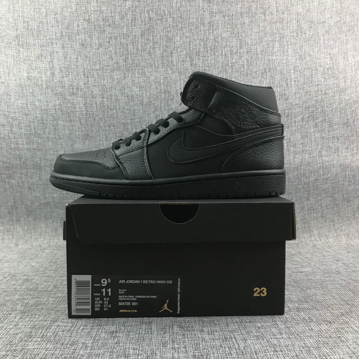Air Jordan 1 Mid Sneakers, Black