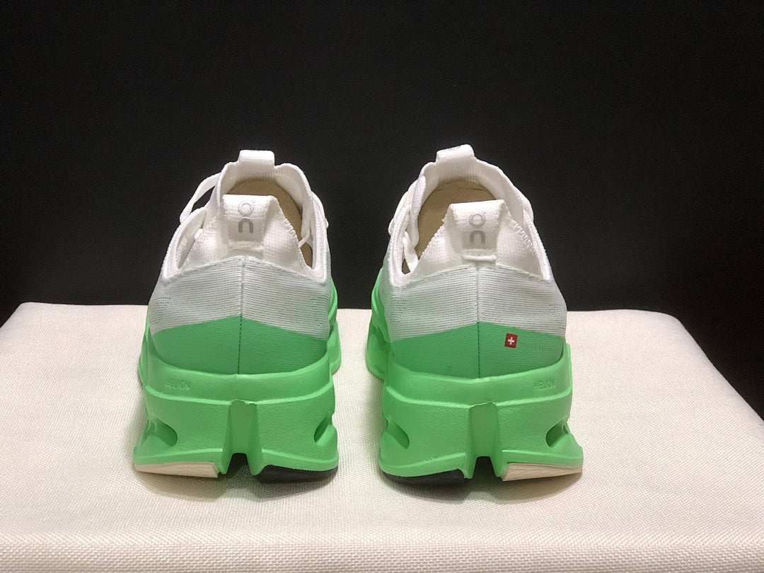 On Cloudsurfer Max White Green Running Shoes
