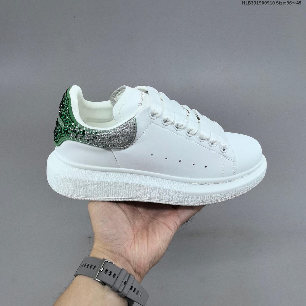 Alexander McQueen Oversized Low-Top Sneakers with Crystal Heel