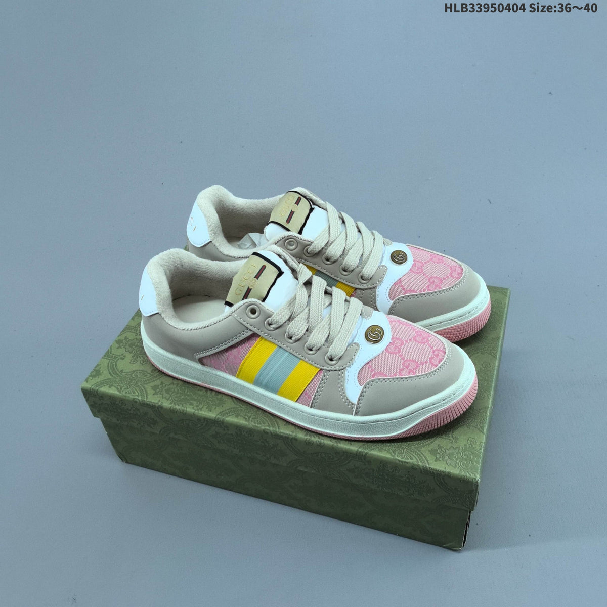 Gucci Screener Distressed Low-Top Sneakers
