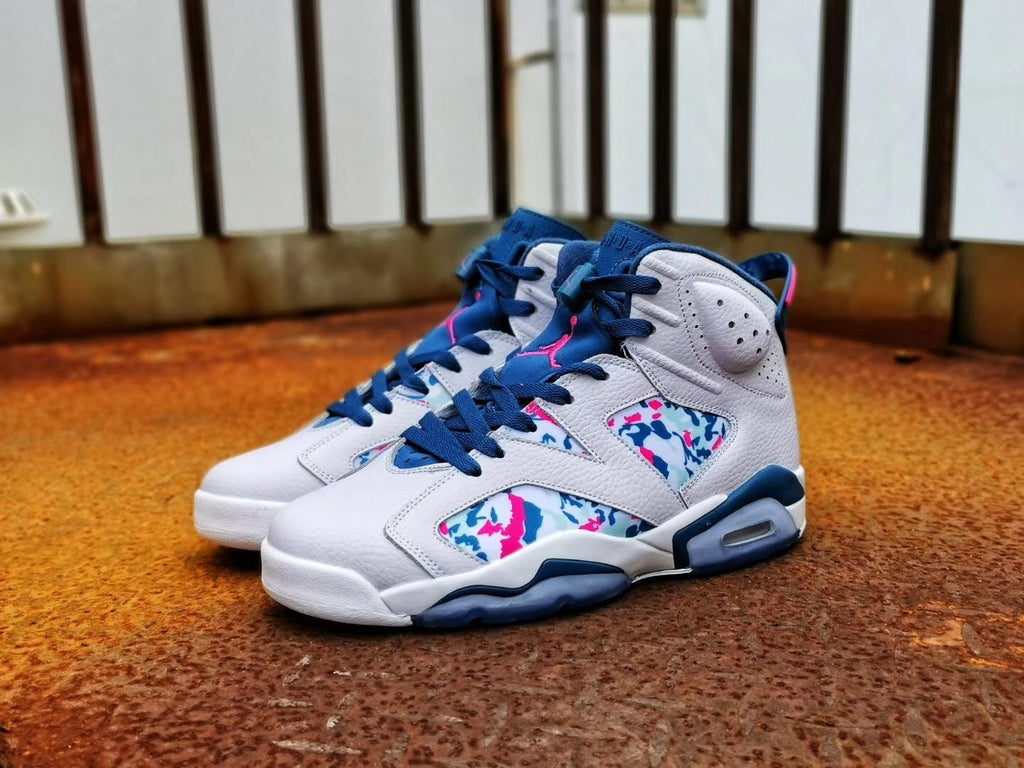 Jordan Air Jordan 6 Tie-Dye White Blue Pink Sneakers
