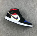 Air Jordan 1 Mid SE Black Purple Yellow Sneakers 852542-005