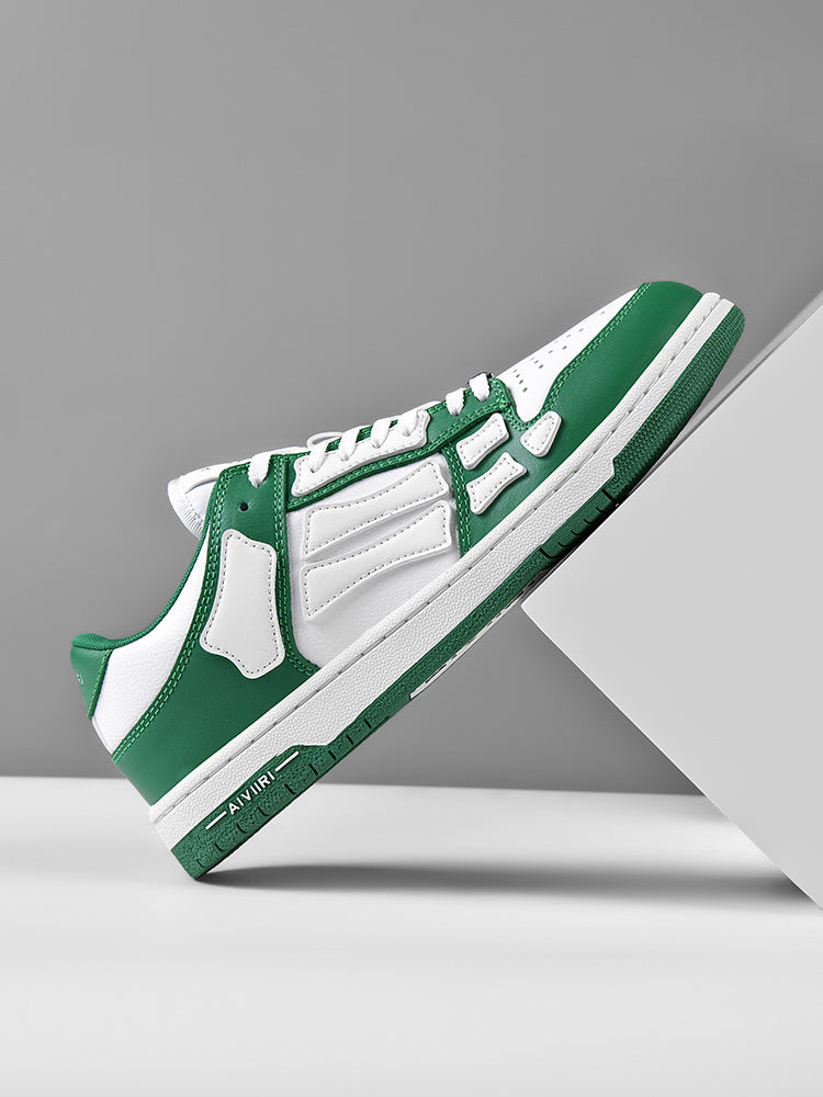 AIMIR Green and White Low-Top Sneakers FS003-344