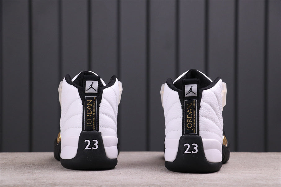 Jordan Air Jordan 12 Reverse Flu Game Sneakers White Black Gold