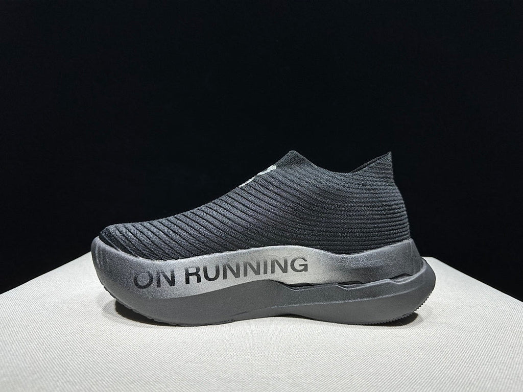 On Cloudboom Strike LS Black Silver Running Shoes