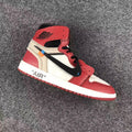 Off-White x Air Jordan 1 High Sneakers, Red and White