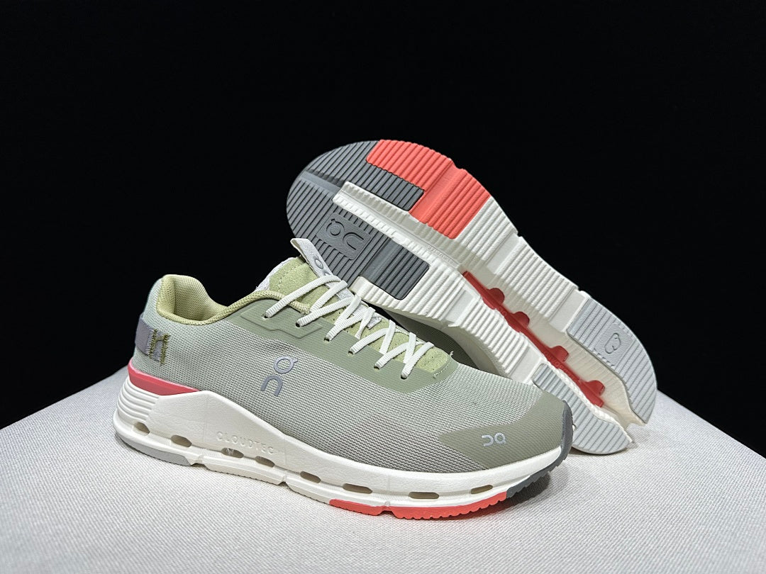 On Cloudnova Form 2 Sneakers in Green and Coral