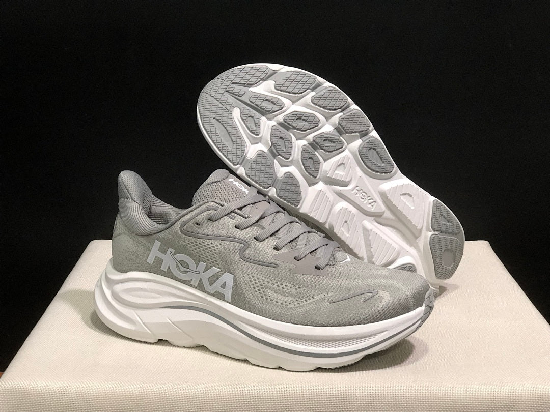 HOKA Clifton 10 Running Shoes in Gray
