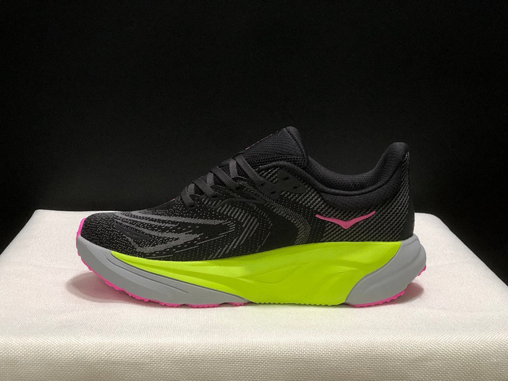 HOKA Arahi 8 Running Shoes, Black and Neon Yellow