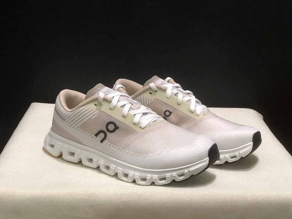 On Cloud 6 Push Sneakers in White and Beige