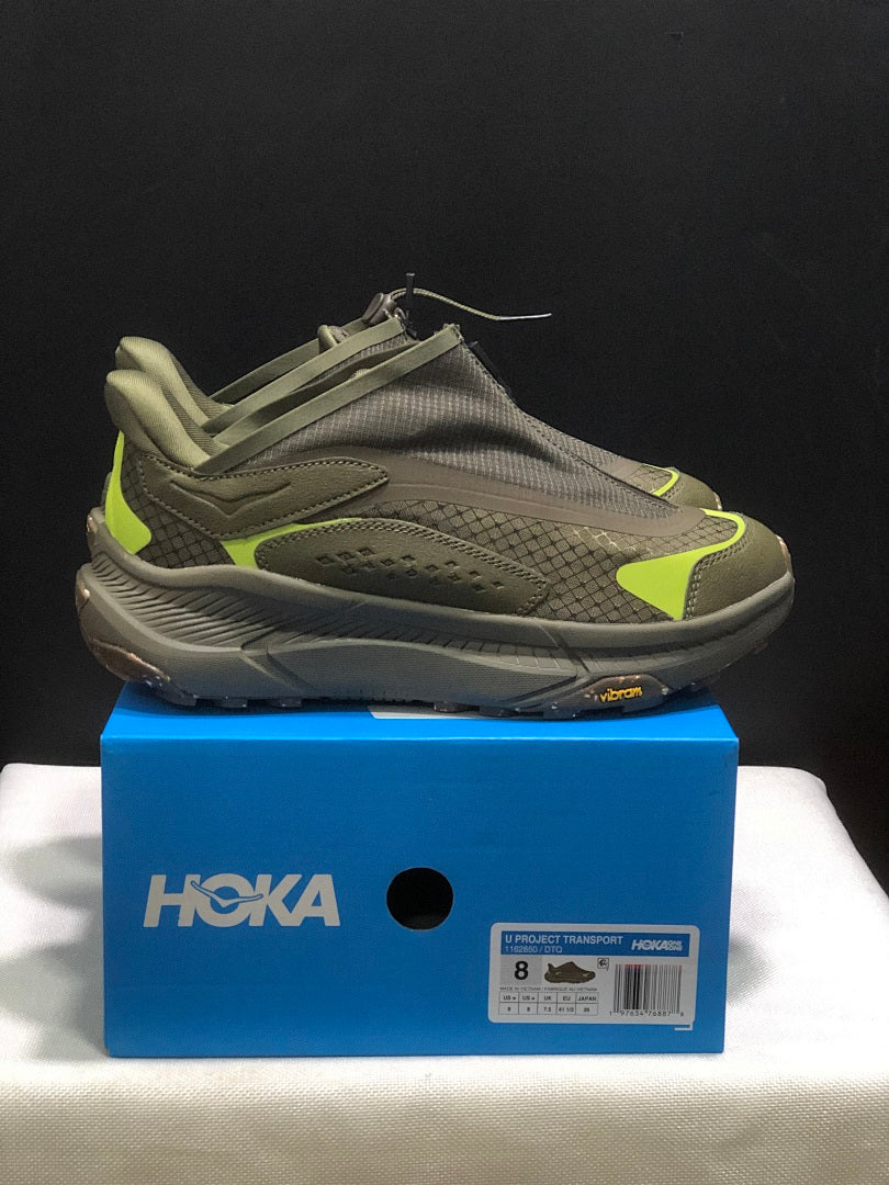 HOKA Project Transport Zip Sneakers in Olive Green