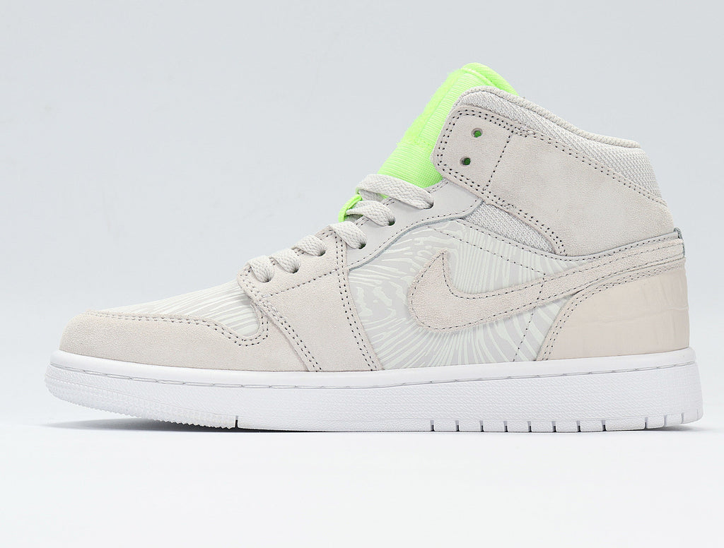 Jordan 1 High FlyEase Gray and Volt Green CV3018-001